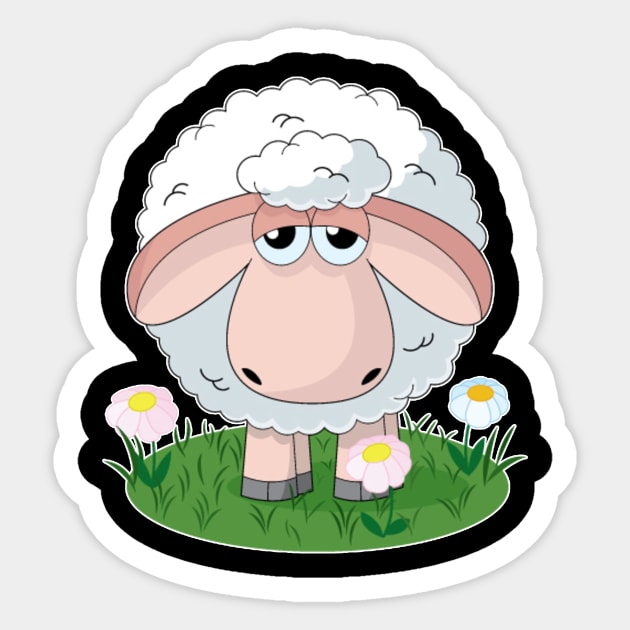 Cute sheep with flower wool T-Shirt gift for girls women Sticker by Kaileymahoney